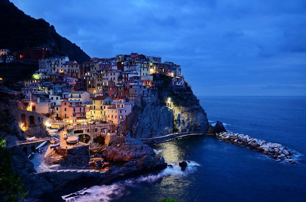 Amalfi coast at night