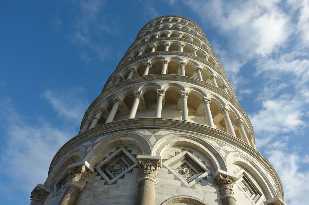 view from standing at the base of the leaning tower of Pisa on our renaissance in a day tour.