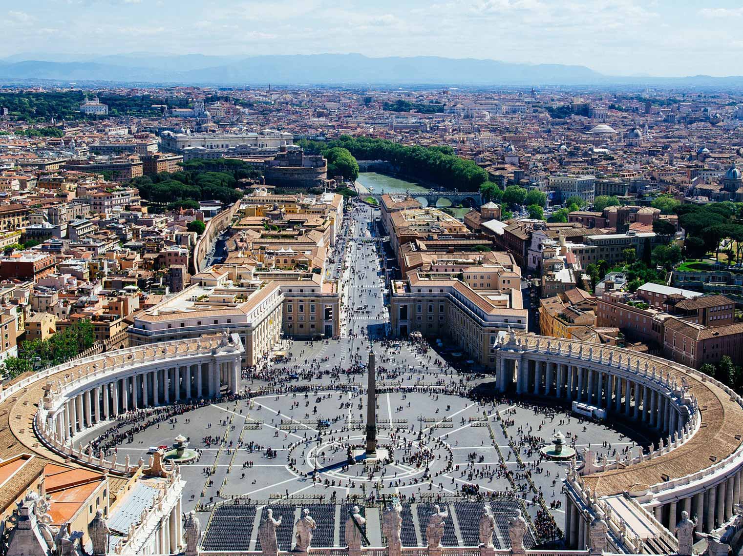 St Peters square on a tour of the Vatican.