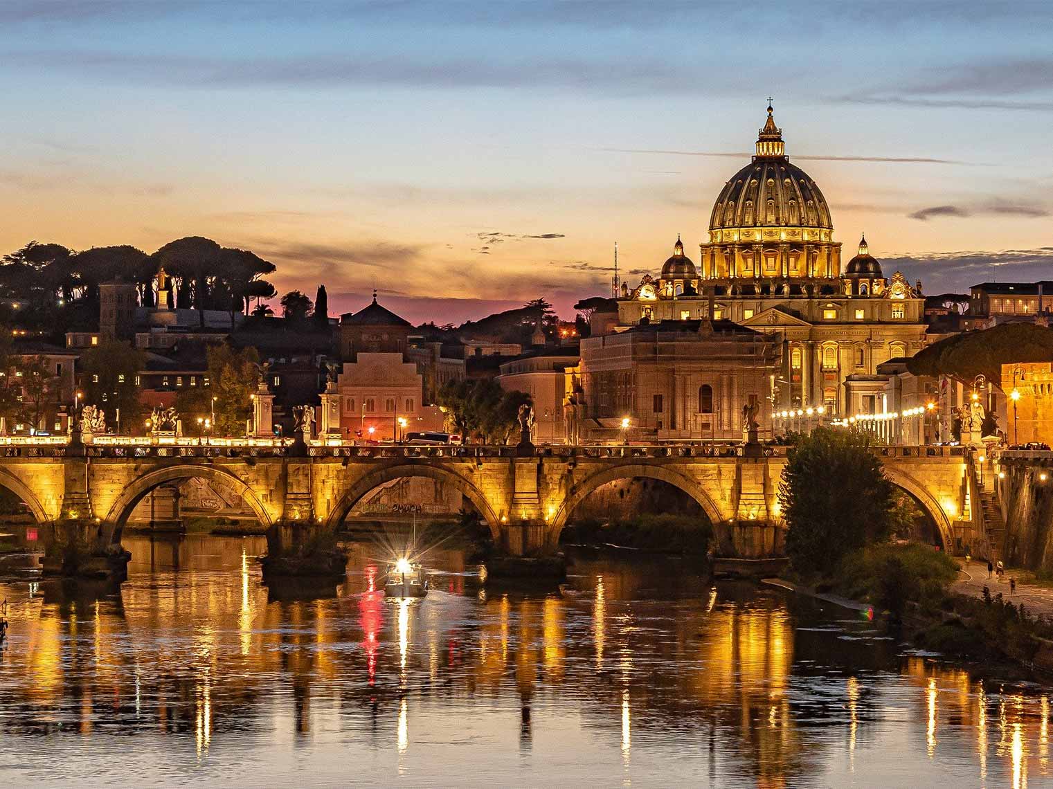 View of Vatican Cathedral on an exclusive evening tour.