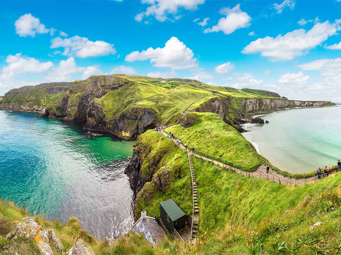 Include Carrick a rede rope bridge in your custom tour of ireland.