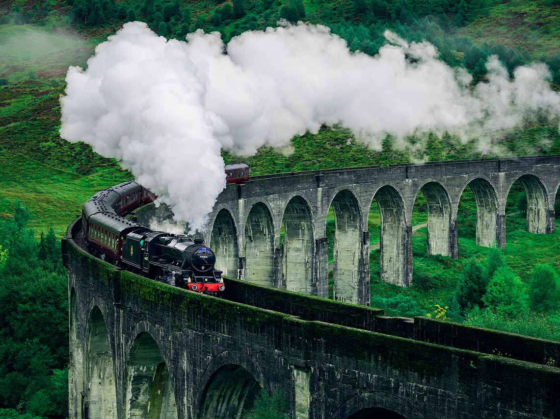 Glenfinnan Viaduct in Scotland better known as Hogwarts Express on Harry Potter tour.