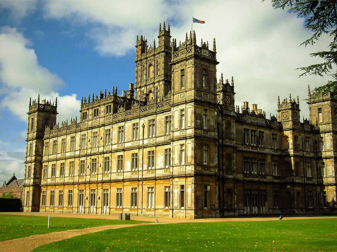 Highclere Castle which was the setting for the tv show Downton Abbey.