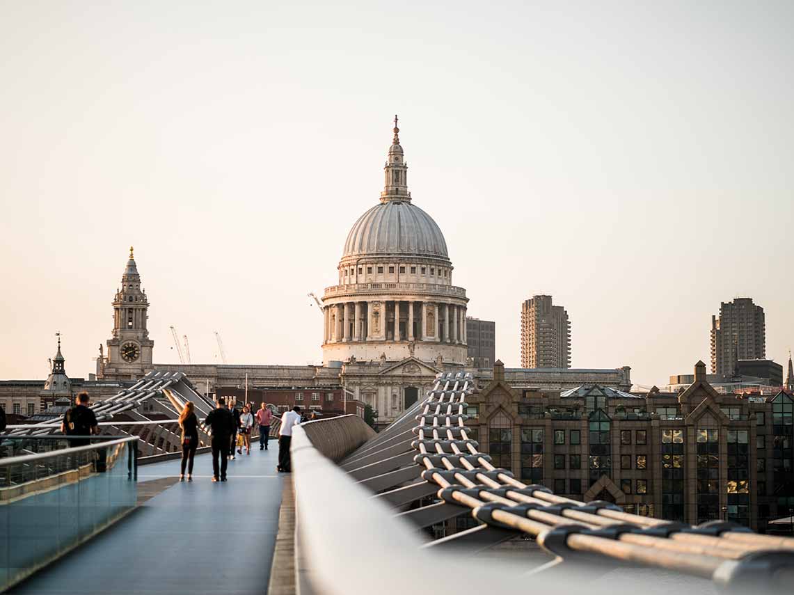 Millennium Bridge in London as seen in the Harry Potter Movies