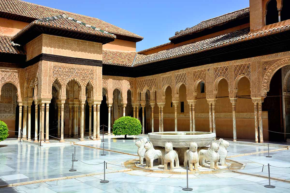 courtyard in Alhambra palace.