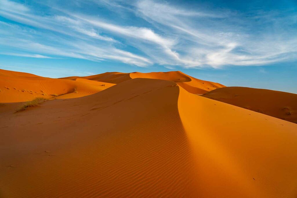 Sand dunes in Sahara desert, Morocco