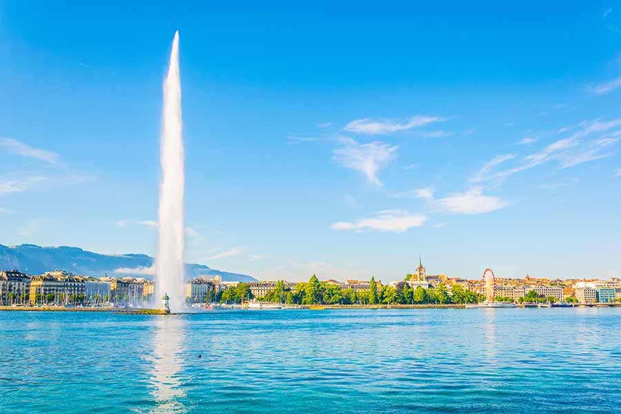 Jet d'eau Fountain, Lake Geneva