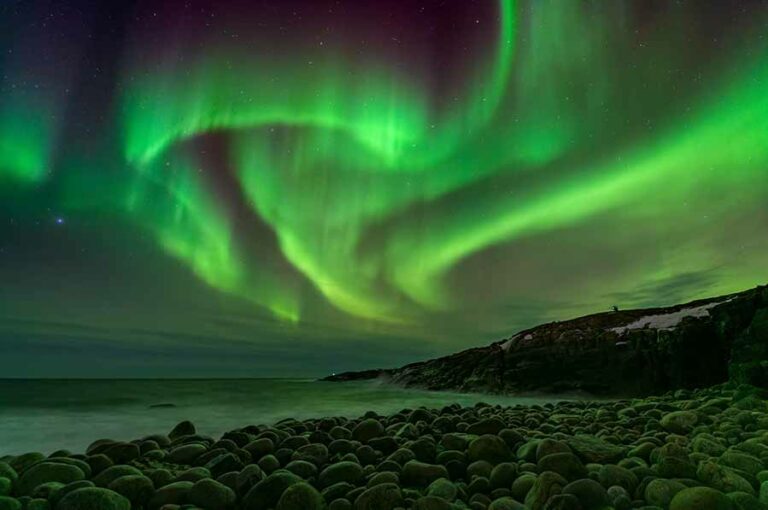 Ethereal green atmospheric Northern Lights, Iceland