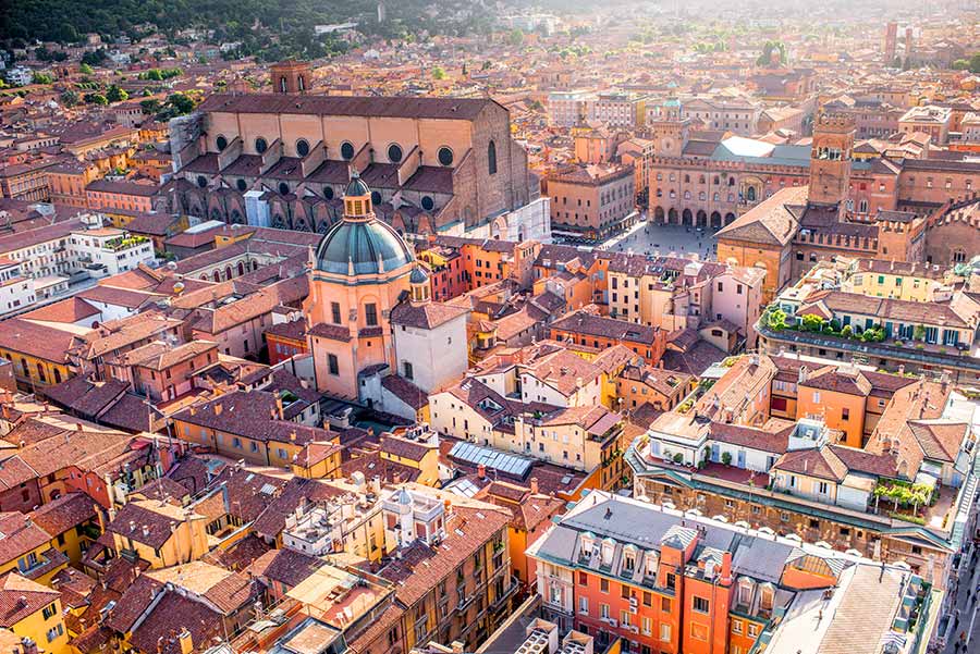 Bologna aerial shot, Italy