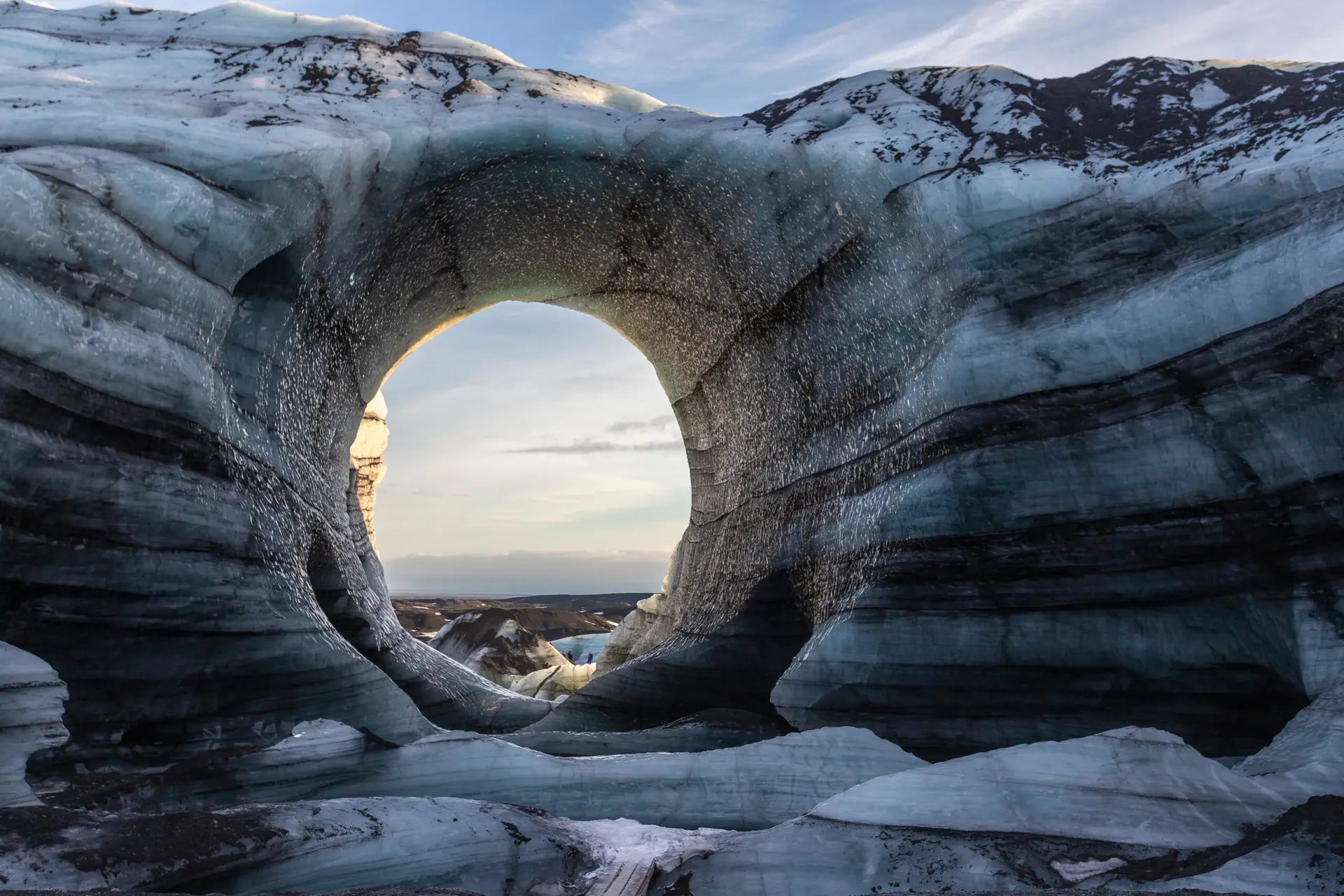 Tour at Katla Glacier in winter into the ice caves in Iceland